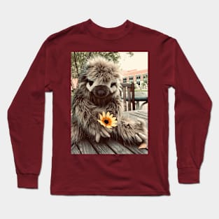 Silas Sloth with flower Long Sleeve T-Shirt
